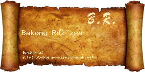 Bakony Rózsa névjegykártya
