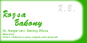 rozsa bakony business card